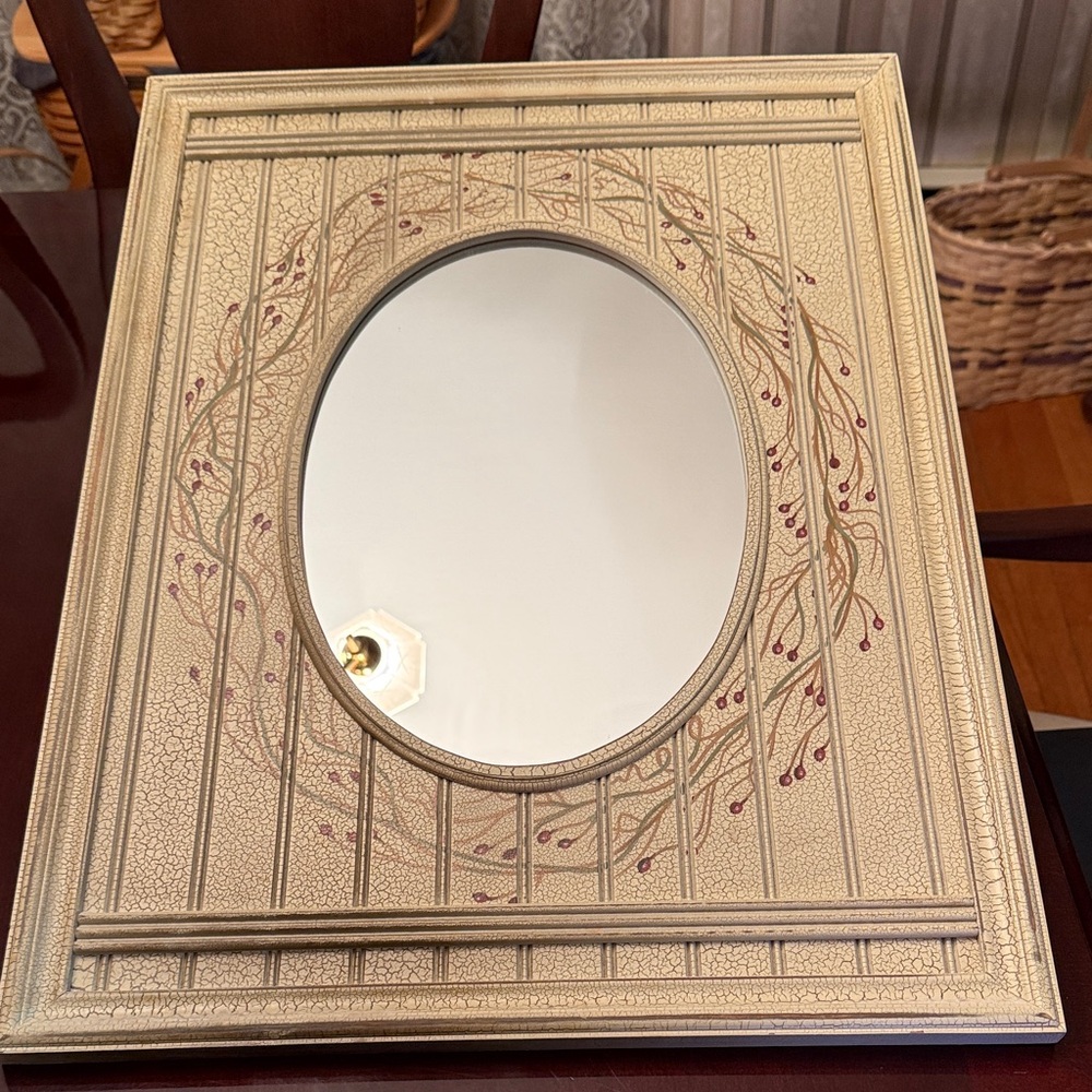 Wooden vanity mirror